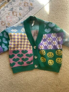 Dreamers Green and patterned Sweater